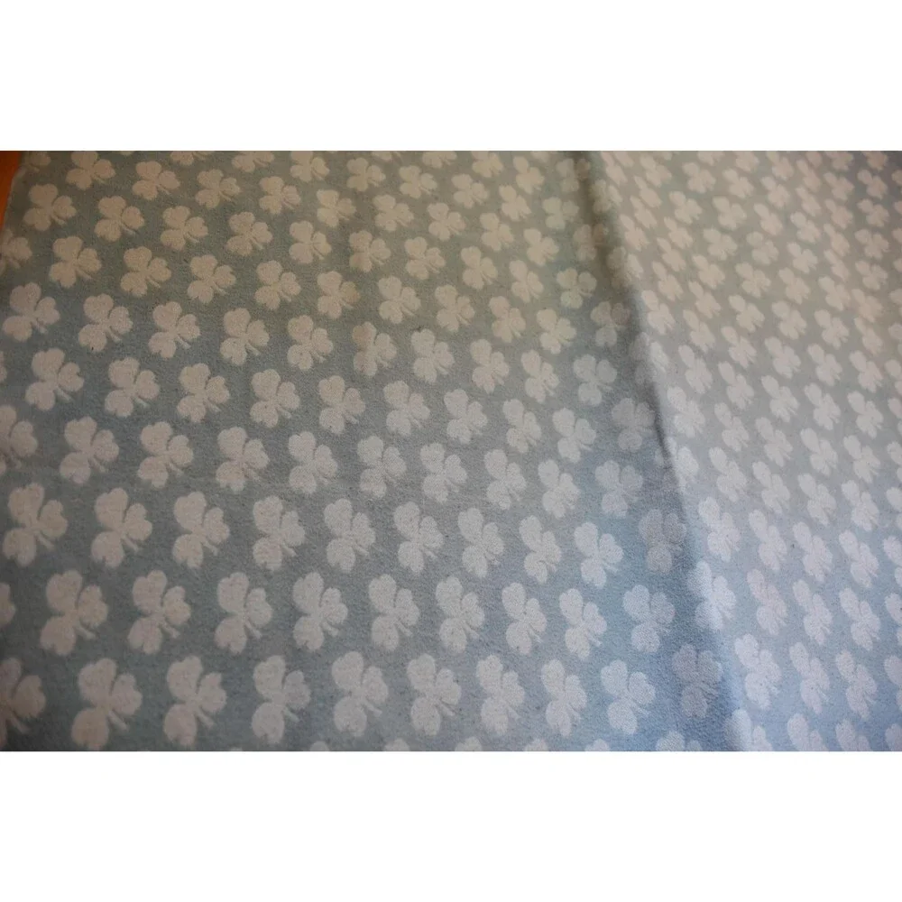 Antique Wool Camp Blanket: Double-Sided Shamrock Jacquard Weave Eleanor Stokes